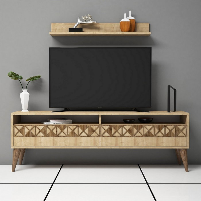 Hanah Home Mueble de TV Line - Oak